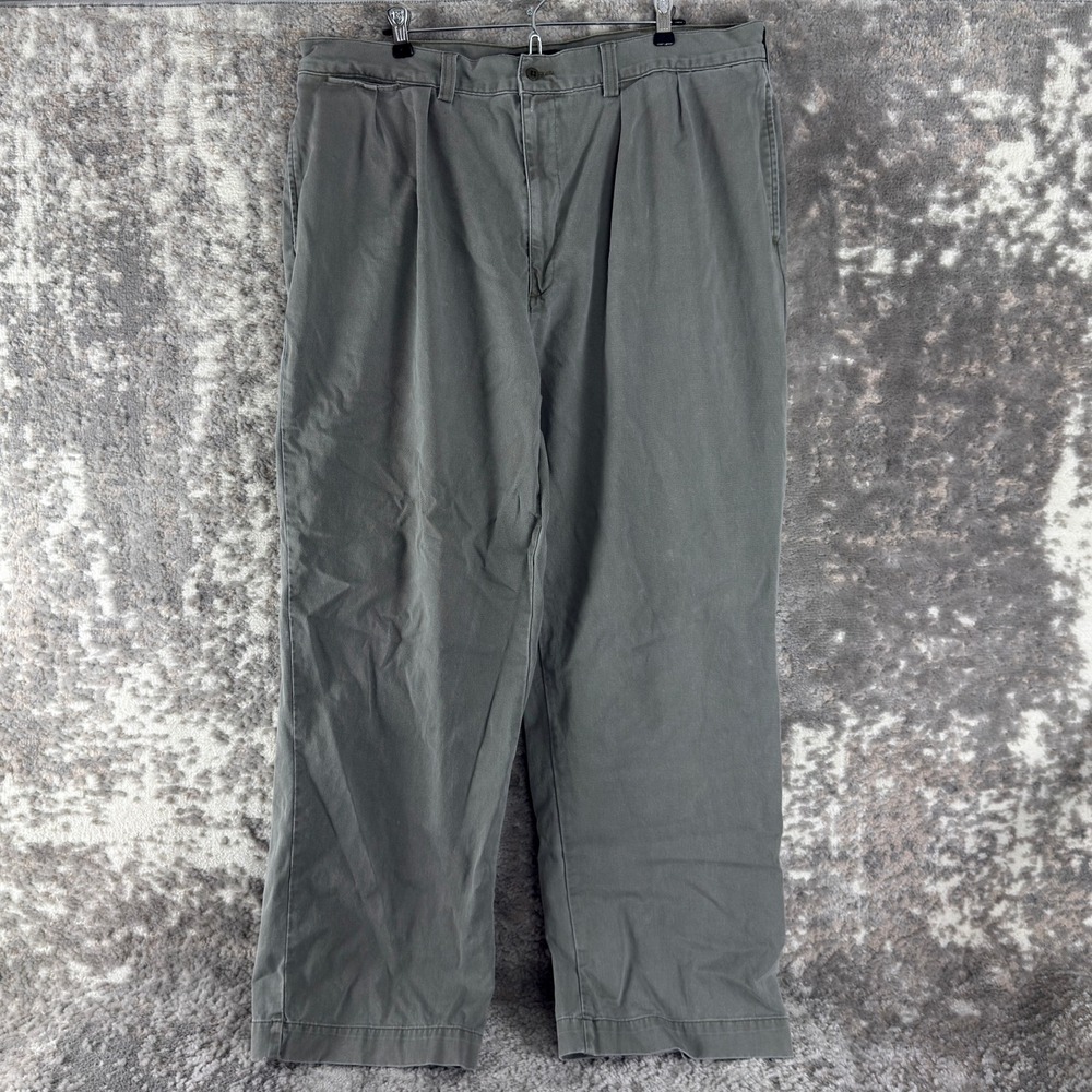 Polo Ralph Lauren Size 40x32‎ Pleated Cotton Chino Pants Green Full Length Mens
